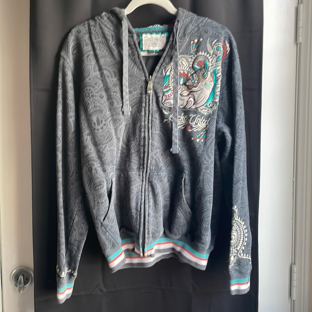 Ecko unlimited embroidered Mens full zip up size medium
